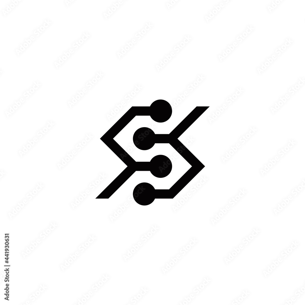 s initial technology logo design vector template s initial technology logo design vector template