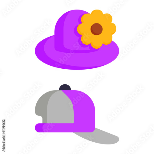 Pamela and cap icon with flat style base. Suitable for website design, logo, app and UI. Based on the size of the icon in general, so it can be reduced.