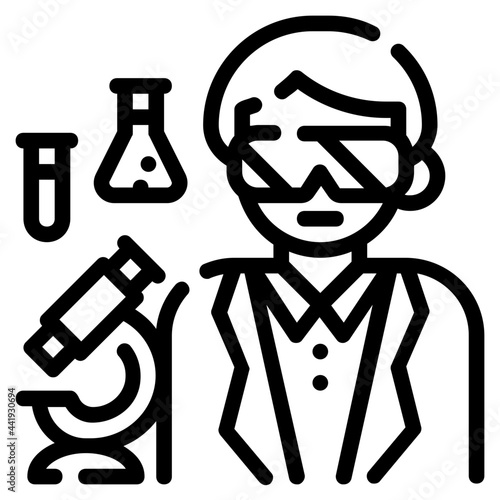 lab technician line icon