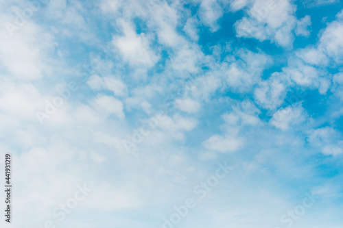 Sky of blue color with clouds