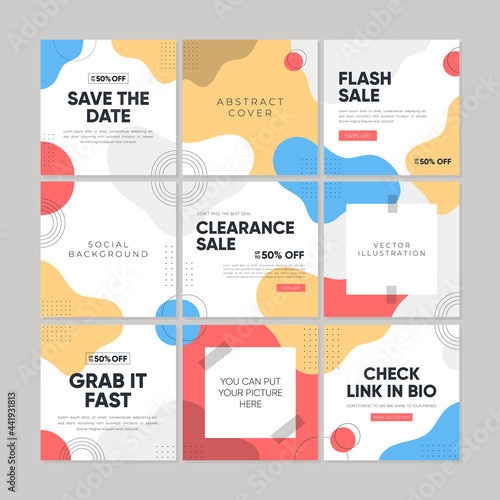 Sale square banner template for social media post, feed, banners design, web or internet advertisment. Trendy abstract square template with colorful concept.