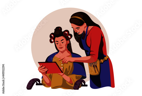 illustration hairdresser
