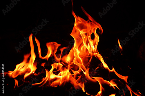 flames on a black background.
