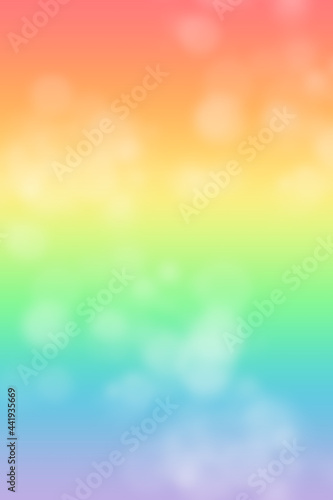 soft and delicate iridescent light vertical background with bokeh. LGBT symbol and rainbow gradient