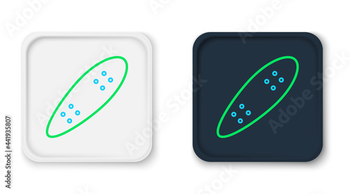 Line Longboard or skateboard cruiser icon isolated on white background. Extreme sport. Sport equipment. Colorful outline concept. Vector