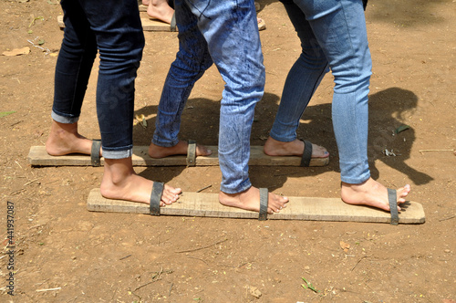 Bakiak Race - Bakiak is the long sandals made of wood used in Indonesia's independence celebration competition