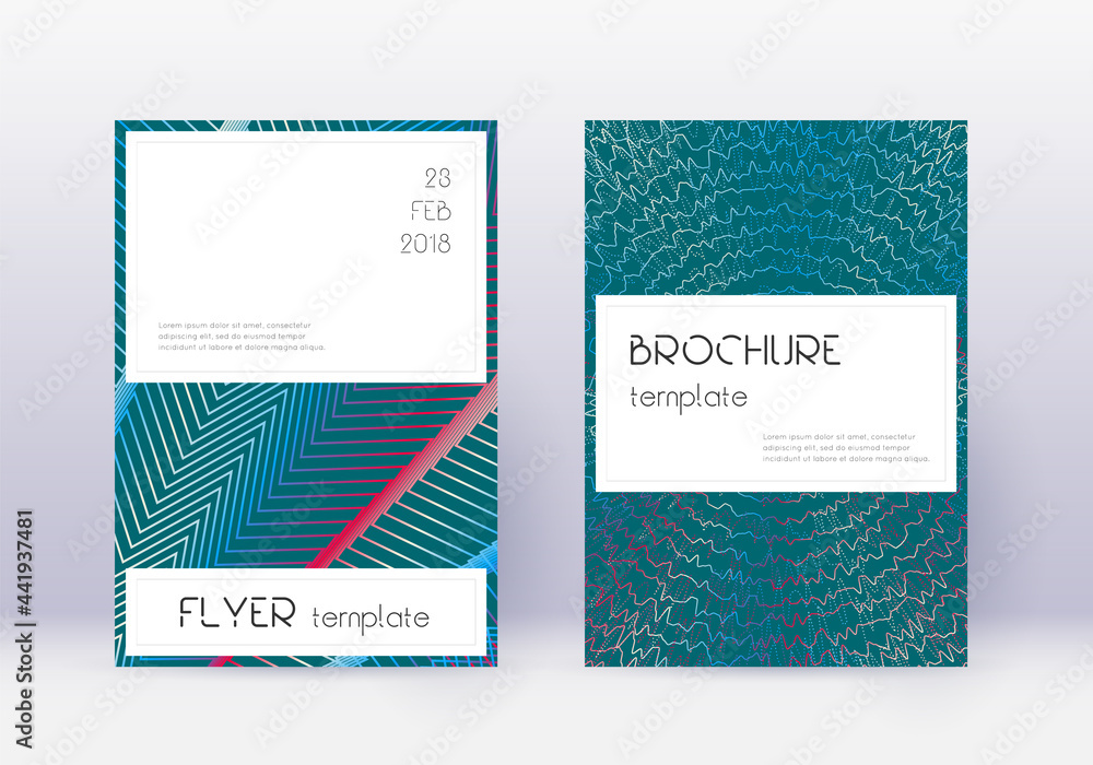 Stylish cover design template set. Red abstract li - obrazy, fototapety, plakaty 