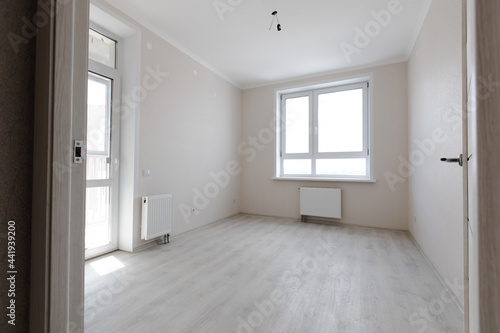 Modern white minimalist interior blank wall. Rooms in the apartment.