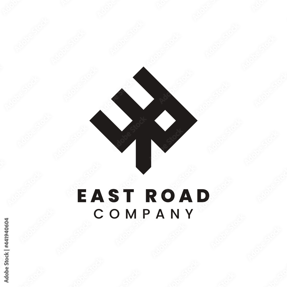 Initial letter ER with spade ace shape for company logo design Initial letter ER with spade ace shape for company logo design