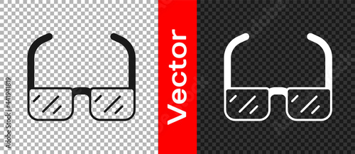 Black Safety goggle glasses icon isolated on transparent background. Vector