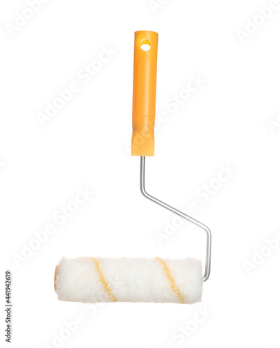 New paint roller brush isolated on white