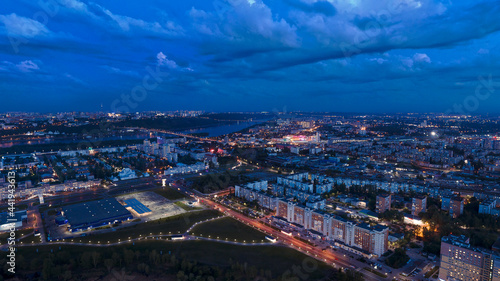 night view from the height of Nizhny Novgorod