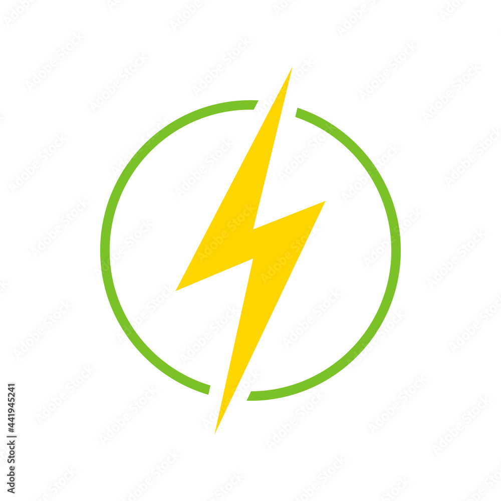 Electricity icon with lighting. Electric power, energy, charge symbol. Vector illustration. Electricity icon with lighting. Electric power, energy, charge symbol. Vector illustration.