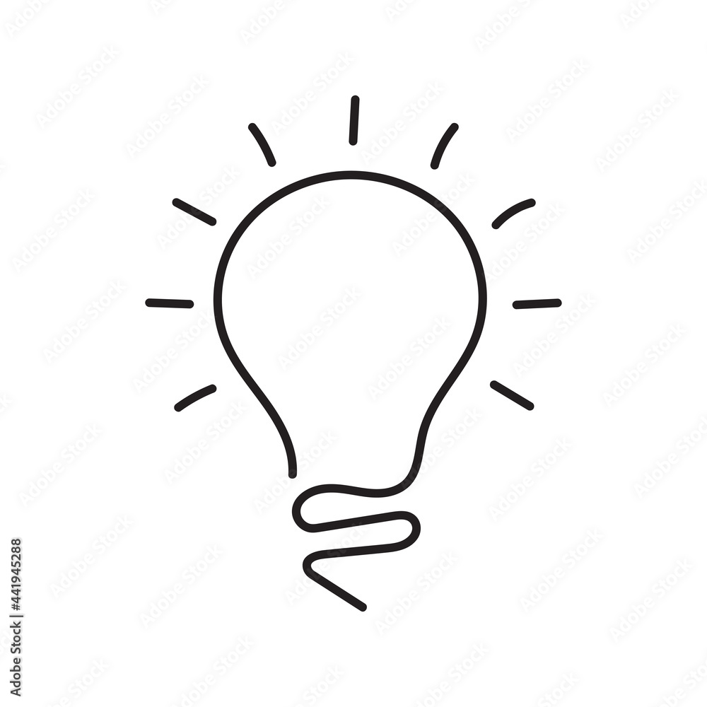 Light bulb icon. Lightbulb doodle or sketch. Idea, innovation symbol. Vector illustration. Light bulb icon. Lightbulb doodle or sketch. Idea, innovation symbol. Vector illustration.