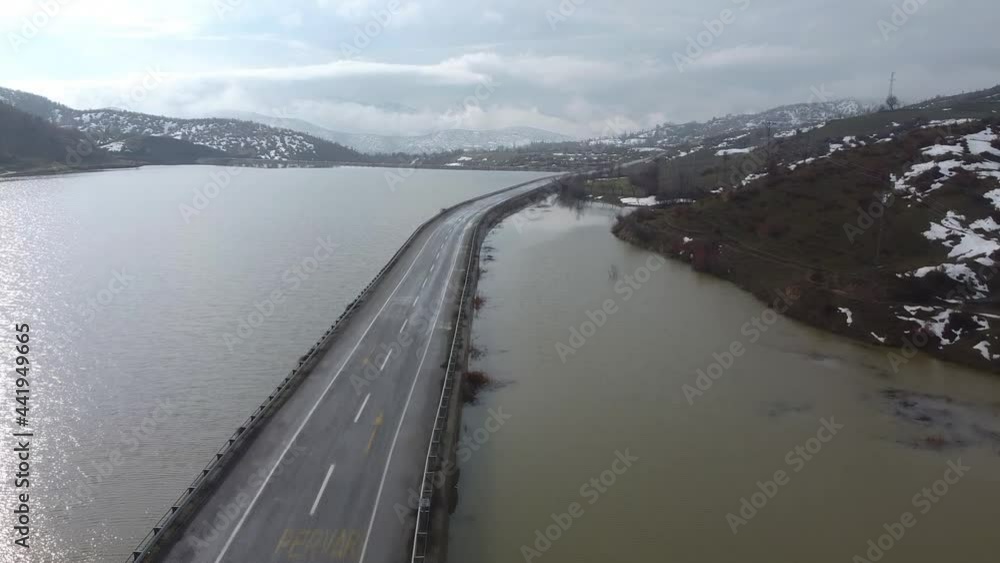 Asphalt road and winter landscape in Eastern Anatolia, Bitlis, Turkey Asphalt road and winter landscape in Eastern Anatolia, Bitlis, Turkey