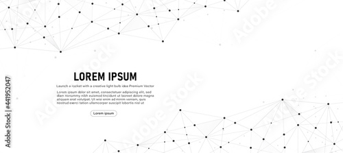 low poly global connection vector banner design with line and dots Abstract geometric digital background