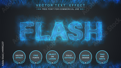 Blue lightning  - edit text effect, font style