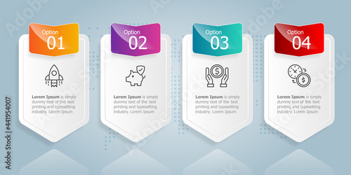 horizontal infographic presentation element template