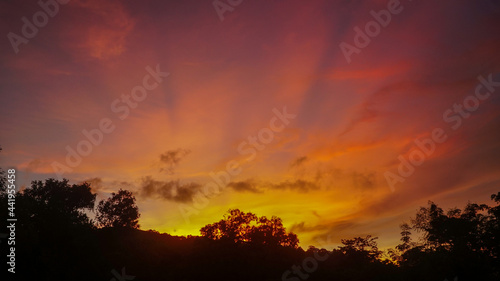Red clouds after sunset in Phuket