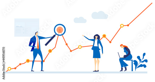 Lots of business people talking, having meeting, negotiating the deal or project developing. Business concept illustration  
