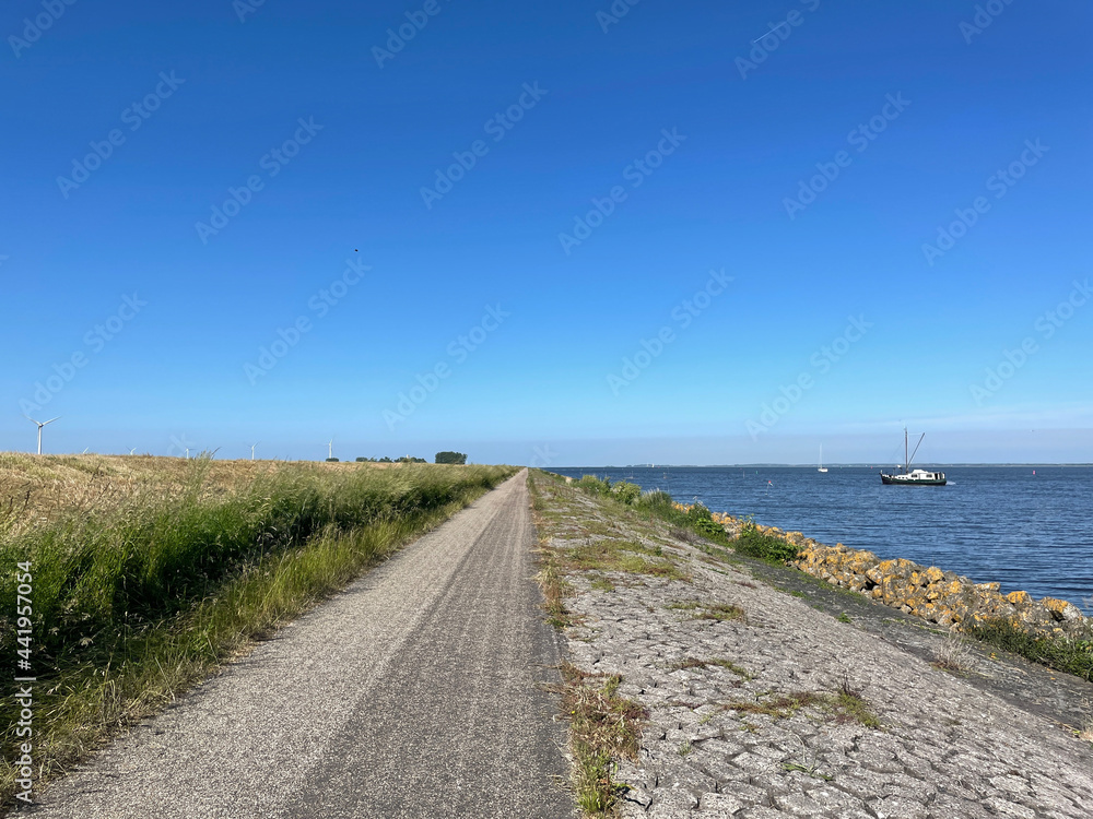 Path on a dike in flevoland