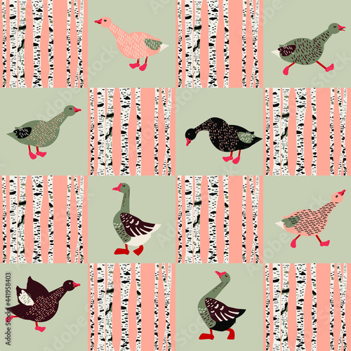 seamless pattern with birds