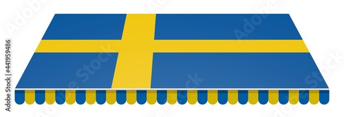 Markise mit der schwedischen Flagge photo