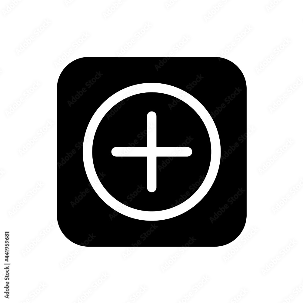 Plus add icon with square style Plus add icon with square style