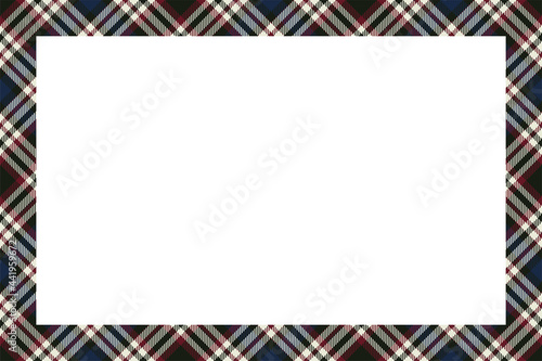 Vintage frame vector. Scottish border pattern retro style. Tartan plaid ornament.