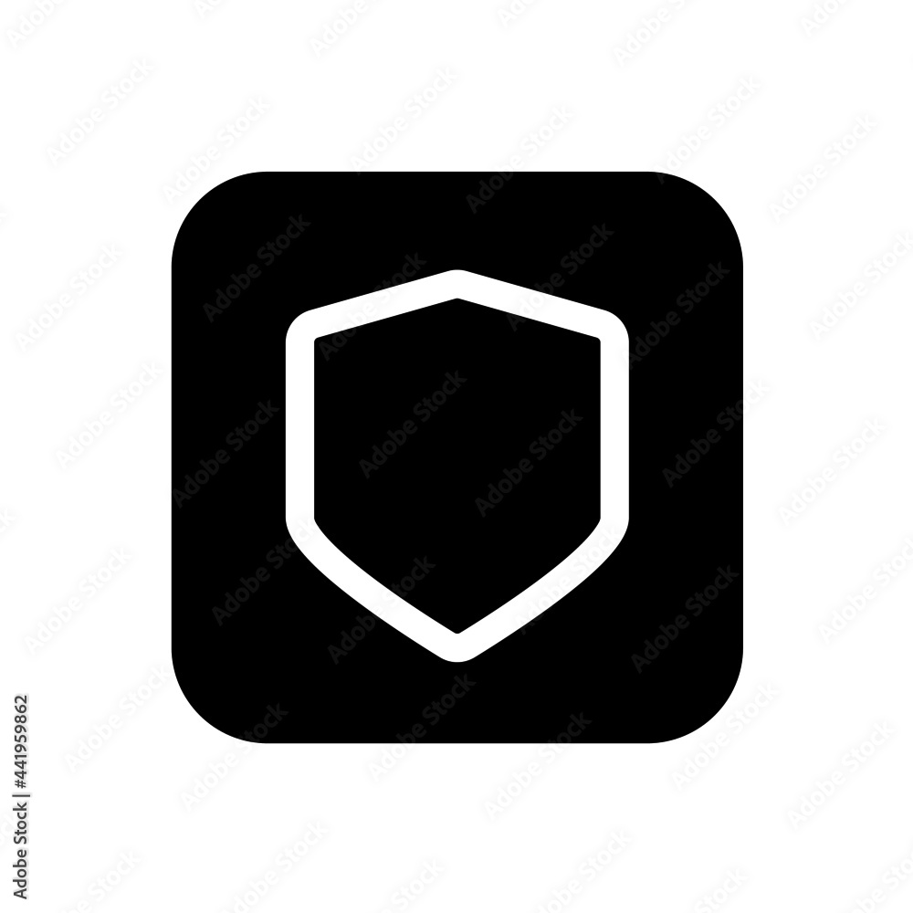 Shield icon with square style Shield icon with square style