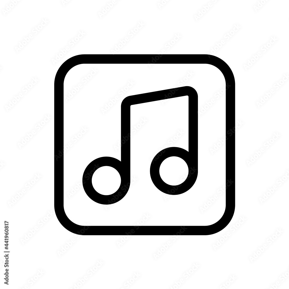 Music note icon with square style Music note icon with square style