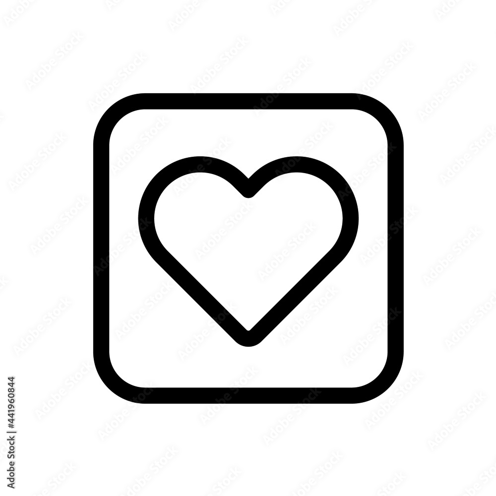 Heart icon with square style Heart icon with square style