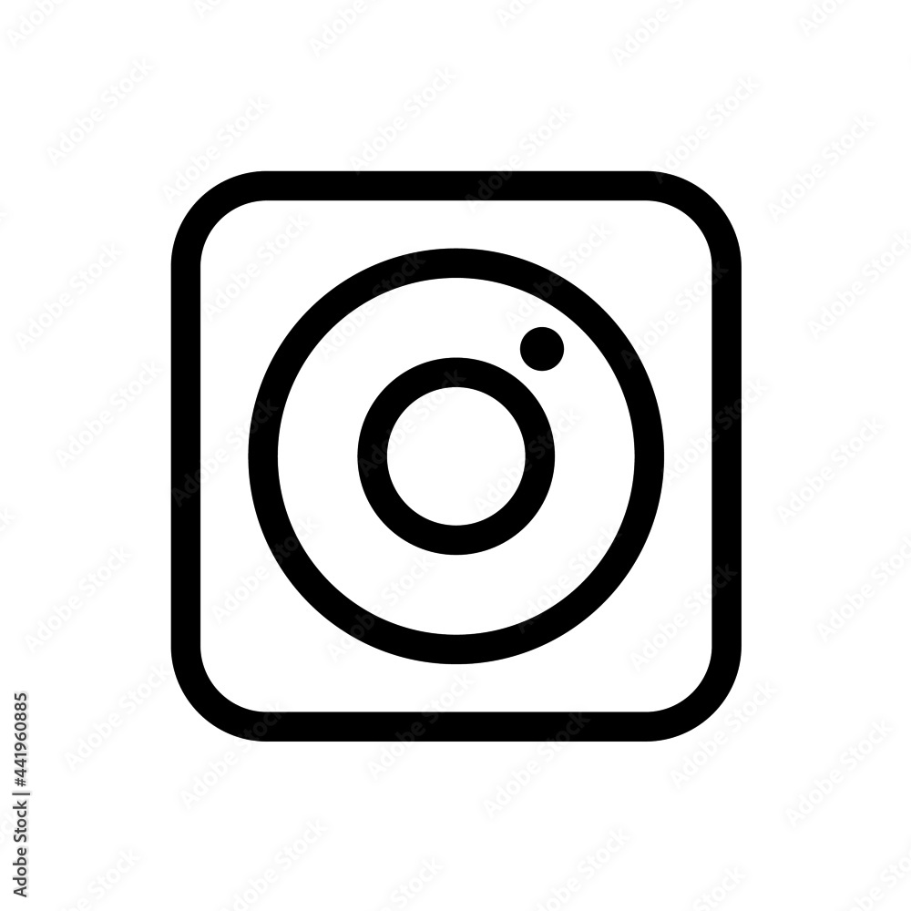 Camera lens icon with square style Camera lens icon with square style