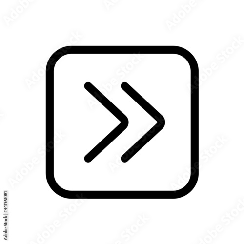 Right arrow icon with square style