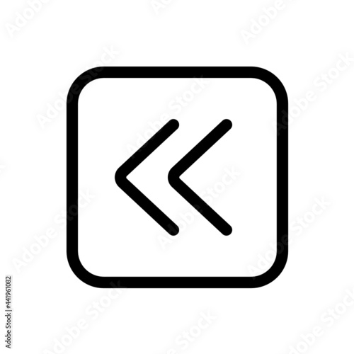 Left arrow icon with square style
