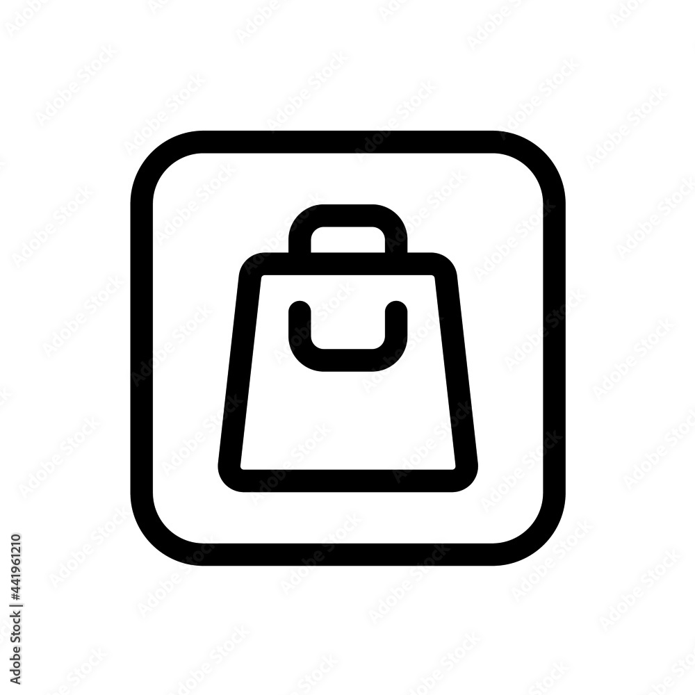 Shopping bag icon with square style Shopping bag icon with square style