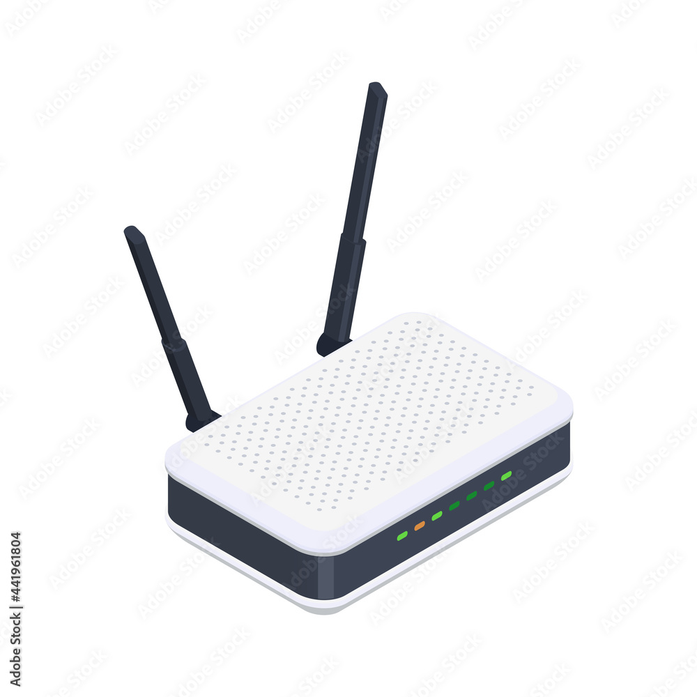 Isometric Router Illustration Isometric Router Illustration