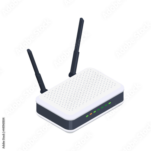 Isometric Router Illustration