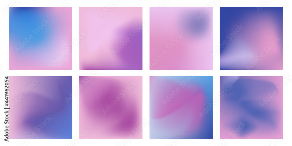 Vector set of abstract modern gradient backgrounds for graphic design, for presentations, social media posts and posters
