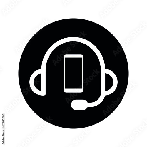 Headphone icon, earphone icon vector illustration. Headset icon symbol isolated photo