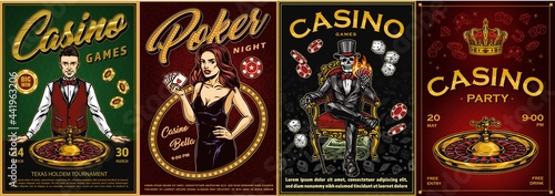 Casino vintage colorful posters