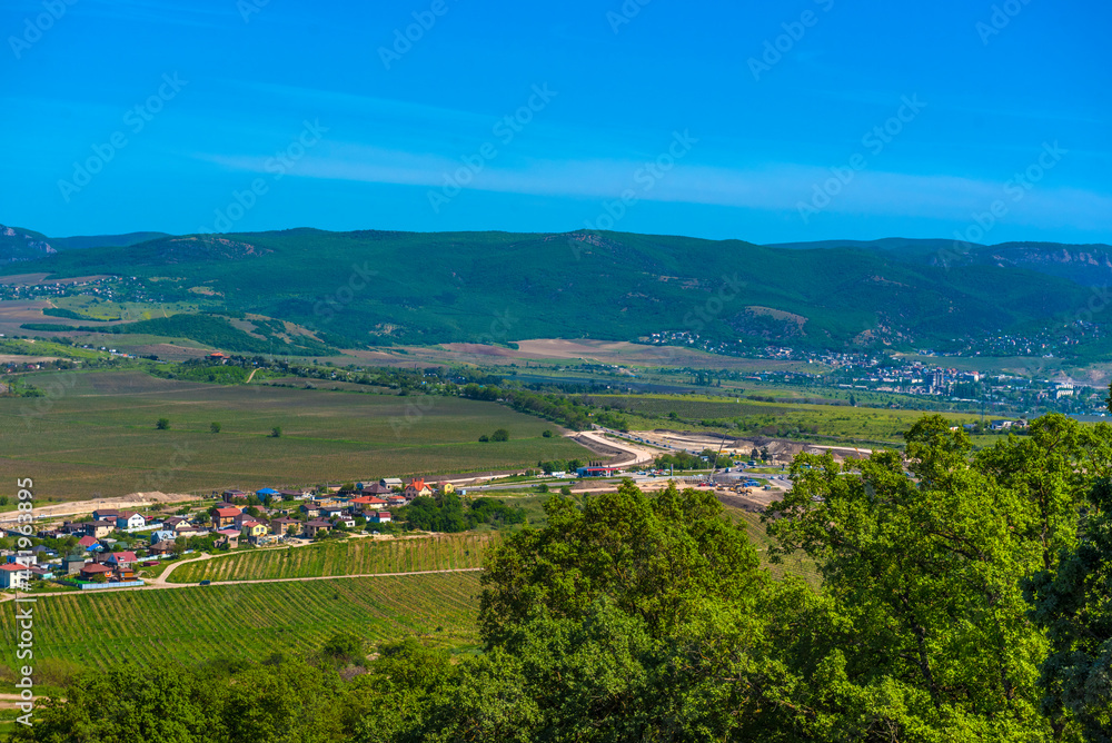 Fototapeta premium peninsula in the spring. View from the Mount Sapun