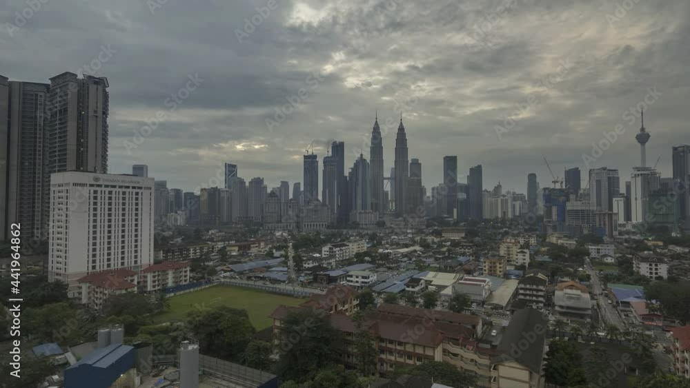 view of kuala lumpur skyline during sunrise view of kuala lumpur skyline during sunrise
