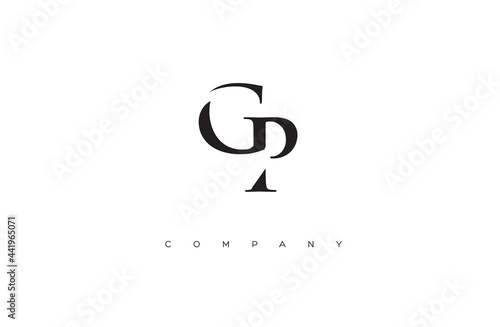 Initial GP logo design vector