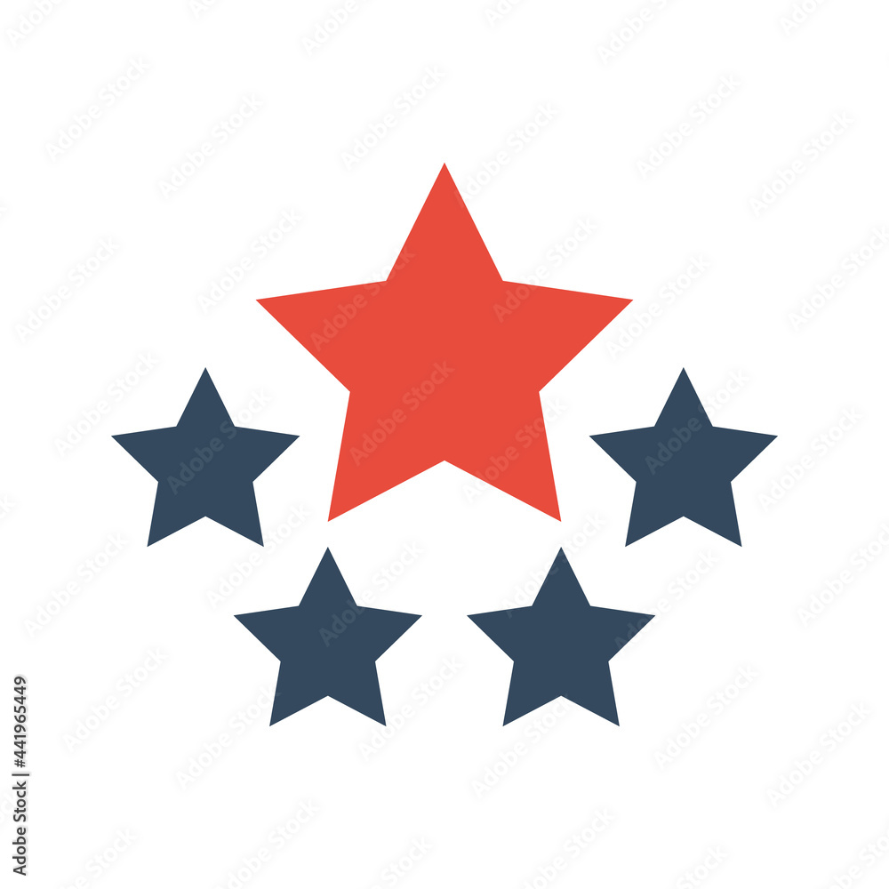 5 stars vector icon, customer product rating or feedback 5 stars vector icon, customer product rating or feedback