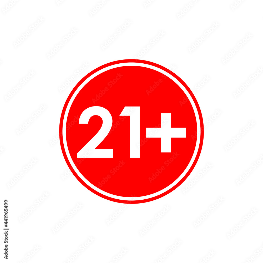21+ age limit red round vector sign 21+ age limit red round vector sign
