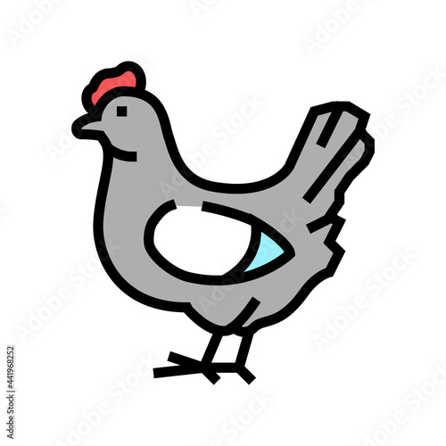 chicken bird color icon vector. chicken bird sign. isolated symbol illustration