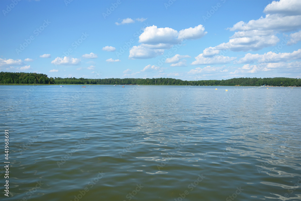beautiful water landscape lake and blue sky