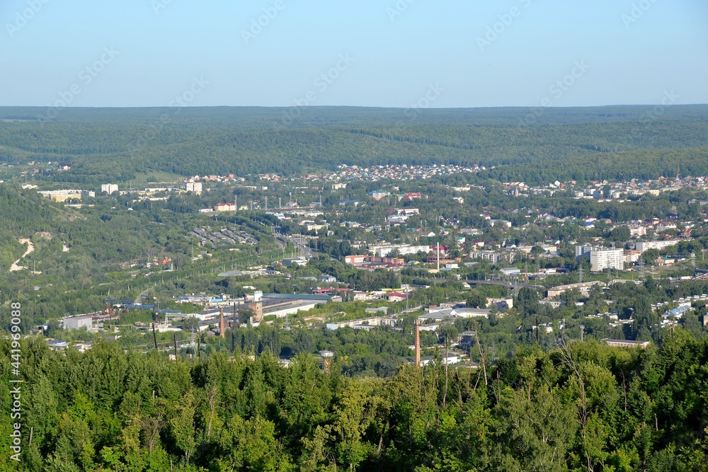 Panorama of the city of Zhigulevsk in the national park 