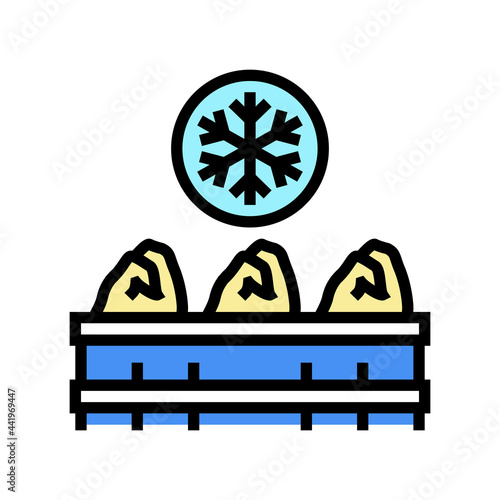 frozen chicken carcass meat color icon vector. frozen chicken carcass meat sign. isolated symbol illustration